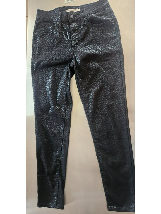 Levi's Denim - Levis 721 High Rise Skinny Black-On-Black Animal Print Jeans Size 28